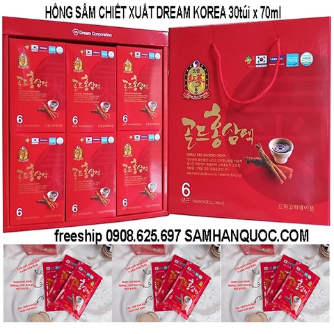 Tinh Chất Hồng Sâm 6 năm Dream Hàn Quốc 30 gói x 70ml