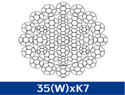 Cáp thép chống xoắn 35(W) x K7