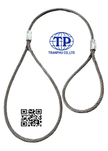 Sling cáp bấm chì có khuyên 2 đầu