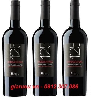 PHÂN PHỐI VANG Ý 125 PRIMITIVO DEL SALENTO 12.5%VOL CHÍNH HÃNG