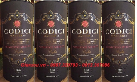 GIÁ RƯỢU VANG BỊCH Ý CODICI 3L - 485K
