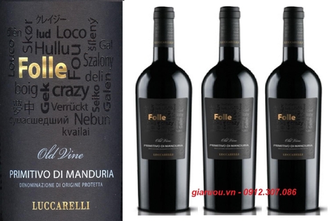 TỔNG ĐẠI LÝ VANG Ý FOLLE PRIMITIVO DI MANDURIA Ở HÀ NỘI