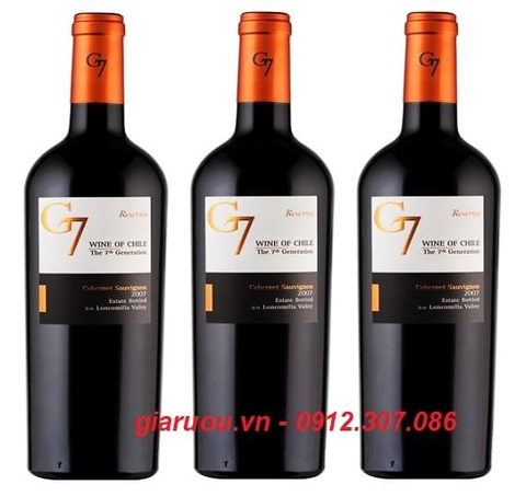 PHÂN PHỐI VANG CHILE G7 RESERVA CABERNET SAUVIGNON GIÁ RẺ NHẤT