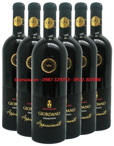 PHÂN PHỐI CẮT LÔ GIÁ RẺ NHẤT VANG Ý  GIORDANO PRIMITIVO 99
