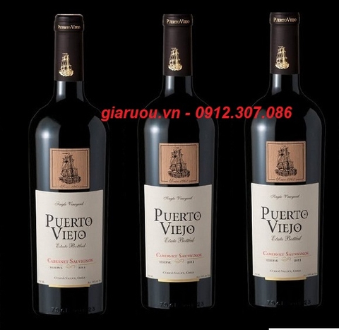 BÁN VANG CHILE MÁC GỖ PUERTO VIEJO CABERNET SAUVIGNON CHÍNH HÃNG