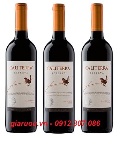 VANG CHILE CALITERRA RESERVA CARMENERE CHÍNH HÃNG, MẪU ĐẸP, GIÁ TỐT