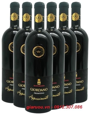 GIÁ ƯU ĐÃI - VANG Ý RINFORZATO GIORDANO APPASSIMENTO PRIMITIVO 99