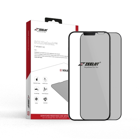 CƯỜNG LỰC IPHONE 13 PRO MAX ZEELOT SOLIDSLEEK DÁN CHỐNG VÂN TAY VIỀN ĐEN