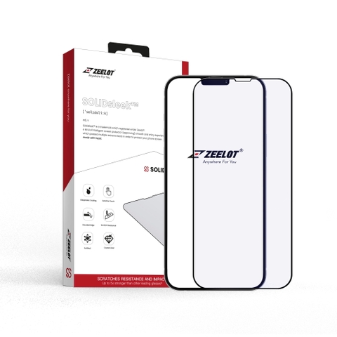 CƯỜNG LỰC IPHONE 13 PRO MAX ZEELOT SOLIDSLEEK DÁN CHỐNG VÂN TAY VIỀN ĐEN