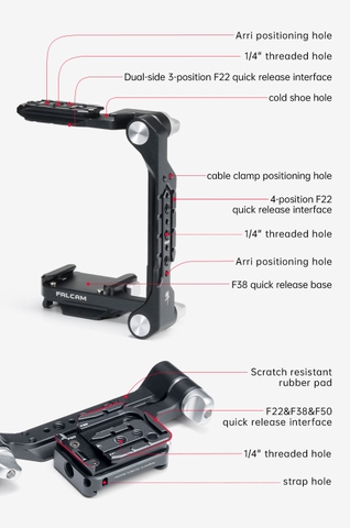 Falcam F22 & F38 & F50 Quick Release Foldable Half Cage Kit - C00B3809