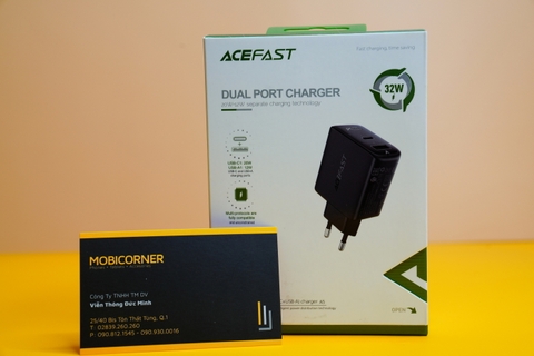 Sạc ACEFAST PD3.0 32W 2 cổng USB-C+USB-A (EU) - A5