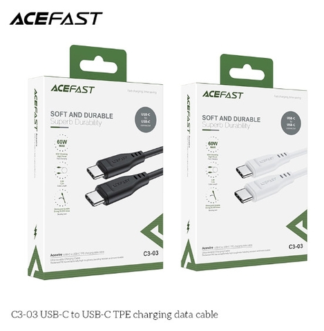 Cáp ACEFAST Type C to Type C (1.2m) - C3-03
