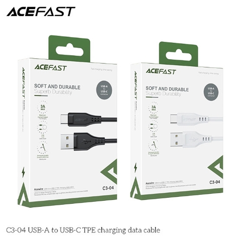 Cáp ACEFAST Type C (1.2m) - C3-04 Đen