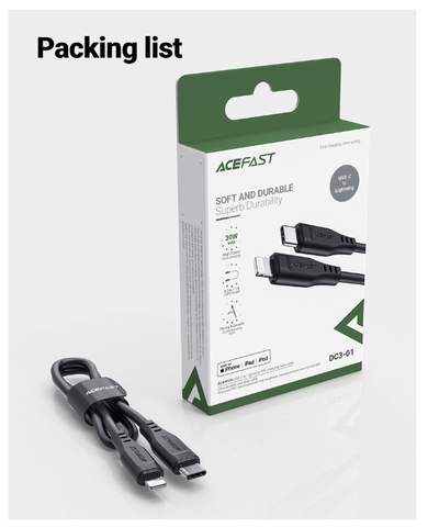 Cáp ACEFAST USB-C to Lightning (0.3m) - DC3-01