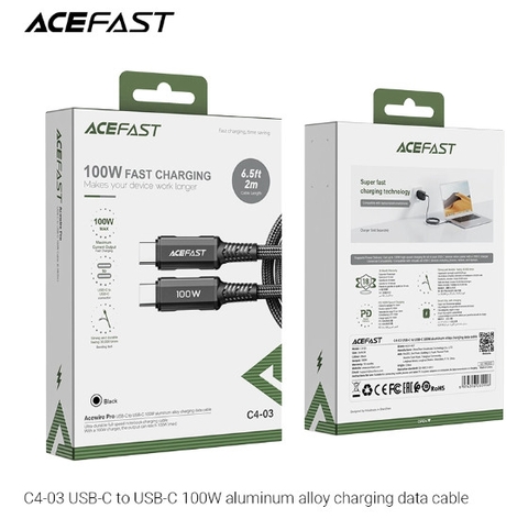 Cáp ACEFAST Type C to Type C 100W (2m) - C4-03