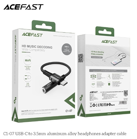 Cáp chuyển âm thanh ACEFAST USB-C to 3.5mm (0.18m) - C1-07