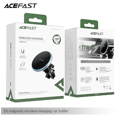 Giá đỡ sạc nhanh không dây từ tính trên ô tô 15W ACEFAST - D3