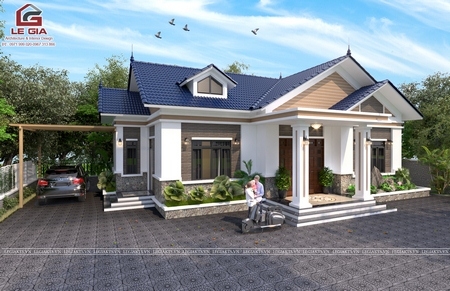 Thiết Kế Nhà Vườn Mái Thái - Diện tích 150m2 - Nhà đẹp trên đồi!