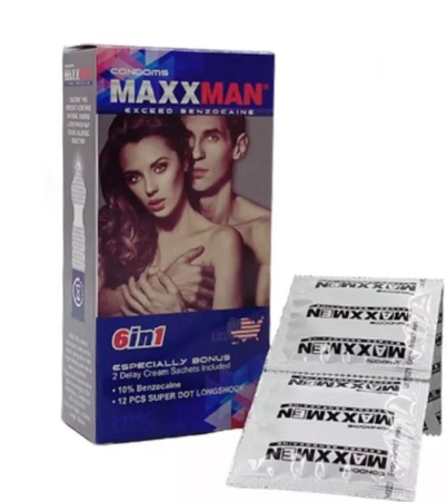 Bao cao su gân gai chống xuất tinh sớm Maxxman 6in1