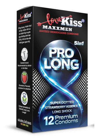 Bao cao su gân gai chống xuất tinh sớm Maxxmen prolong 5in1