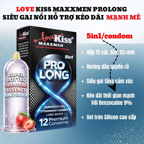 Bao cao su gân gai chống xuất tinh sớm Maxxmen 5in1