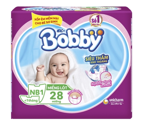 Bỉm Bobby newborn 1- 28 miếng Siêu thị M10Mart
