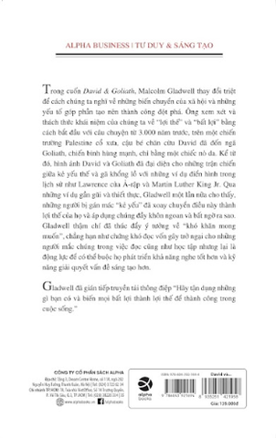 David và Goliath - Cuộc đối đầu kinh điển & Nghệ Thuật Chiến Thắng Những Gã Khổng Lồ (Malcolm Gladwell)