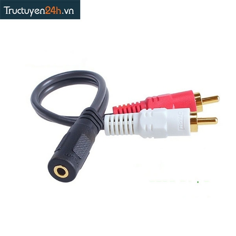 Cáp chuyển đổi Audio 2 đầu dương RCA hoa sen ra 3.5mm âm