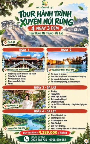 Tour 4 Ngày 3 Đêm Hành Trình Xuyên Núi Rừng
