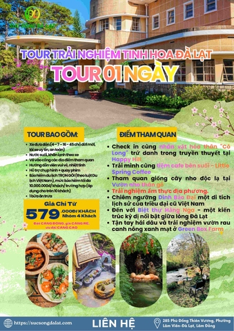 TOUR TRẢI NGHIỆM TINH HOA ĐÀ LẠT MỚI & CŨ I TOUR 1 NGÀY