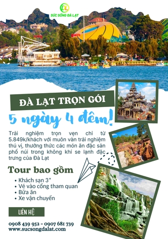 TOUR ĐÀ LẠT TRỌN GÓI | 5 NGÀY 4 ĐÊM