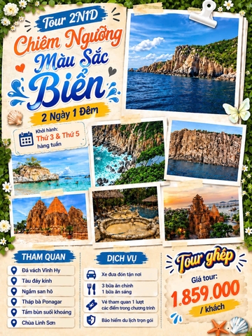 Tour 2N1D Chiêm Ngưỡng Màu Sắc Biển