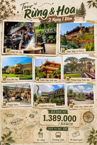 Tour 2N1D Rừng Và Hoa Đà Lạt