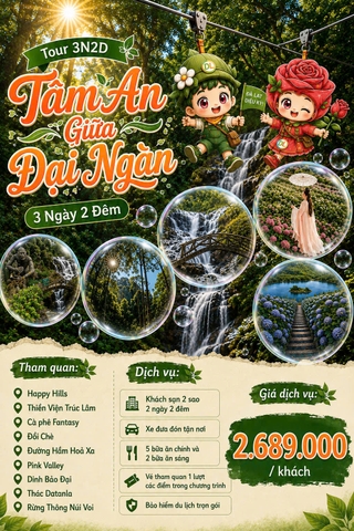 Tour 3N2D Tâm An Giữa Đại Ngàn