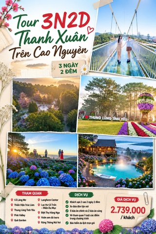 Tour 3N2D Thanh Xuân Trên Cao Nguyên
