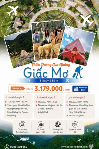 TOUR ĐÀ LẠT 3 NGÀY 2 ĐÊM - Thiên đường của những giấc mơ