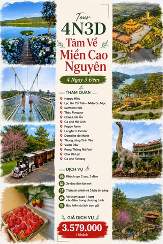 Tour 4N3D Tâm Về Miền Cao Nguyên