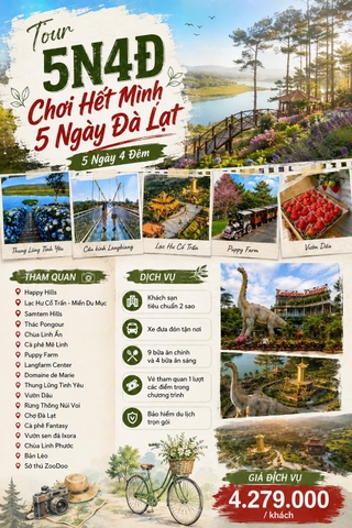 Tour 5N4D Chơi Hết Mình Ở Đà Lạt 5 Ngày