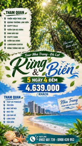 Tour 5N4D Rừng Và Biển