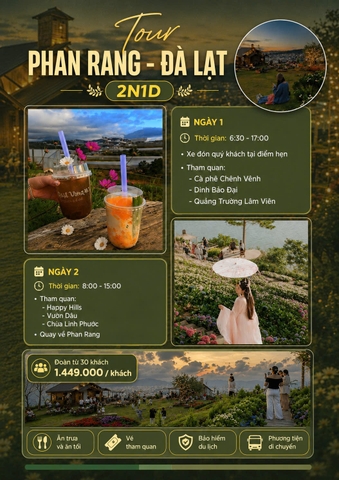 PHAN RANG - ĐÀLẠT 2N1Đ . HÀNH TRÌNH TRẢI NGHIỆM