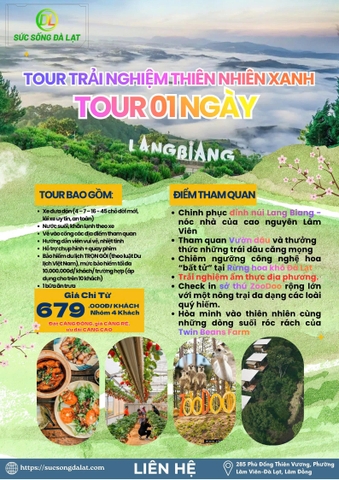 TOUR TRẢI NGHIỆM THIÊN NHIÊN XANH I TOUR 1 NGÀY