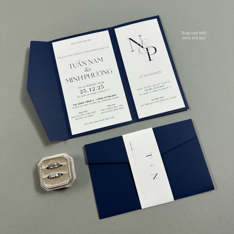 Gập bìa giấy mĩ thuật xanh Navy cao cấp