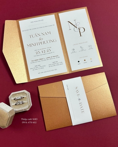 Gập bìa giấy mĩ thuật vàng ánh kim cao cấp