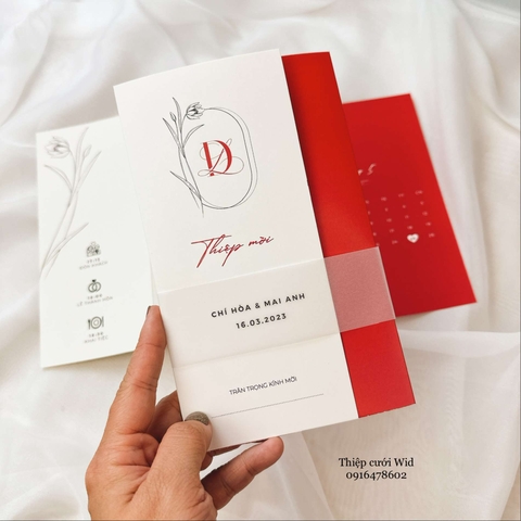 Ngang 382 - Thiệp đỏ phong cách hiện đại