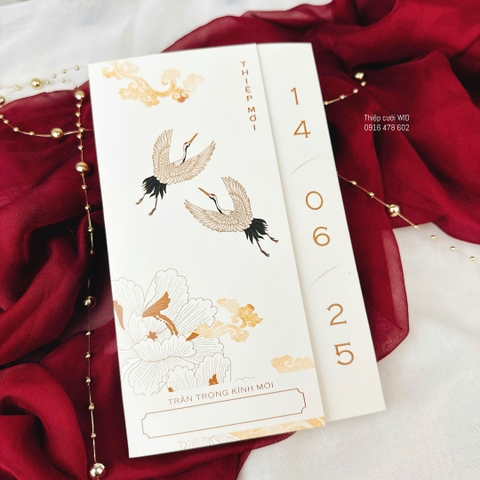 Ngang - Thiệp họa tiết chim hạc