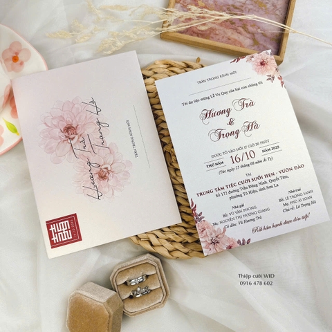 PB 291 - Thiệp hoa đào giấy mĩ thuật