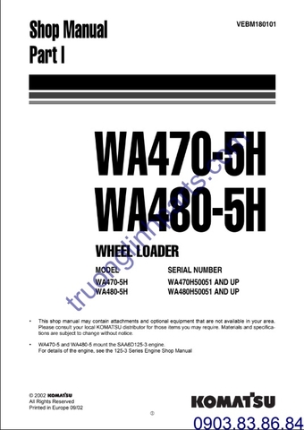 Shop Manual Komatsu WA470-5H WA470-8H