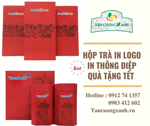 Hộp Trà Thái Nguyên In Logo, In Thông Điệp Qùa Tặng