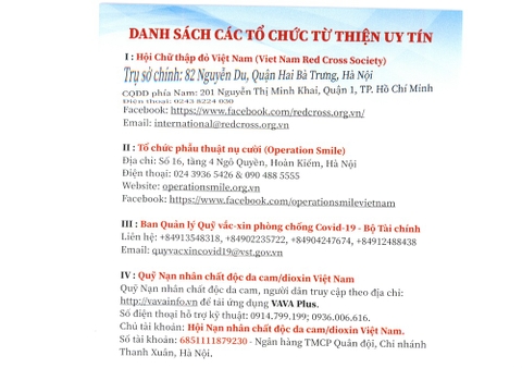 Tân Cương Xanh trao tặng món quà nhỏ cho Qũy Chất Độc Da Cam Dioxin