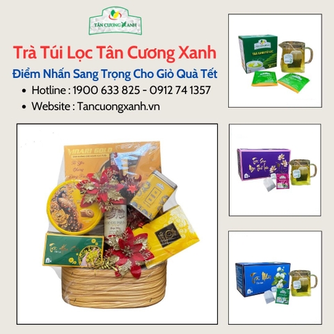 Trà túi lọc Tân Cương Xanh – Sản phẩm không thể thiếu trong các giỏ quà tặng Tết